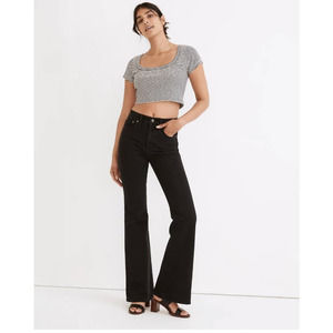 Madewell Classic Black Wide Leg Jeans